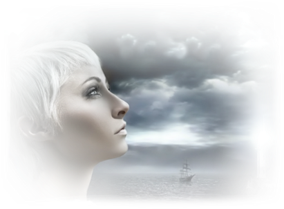 Profile Ocean Sky - Girl (433x325), Png Download