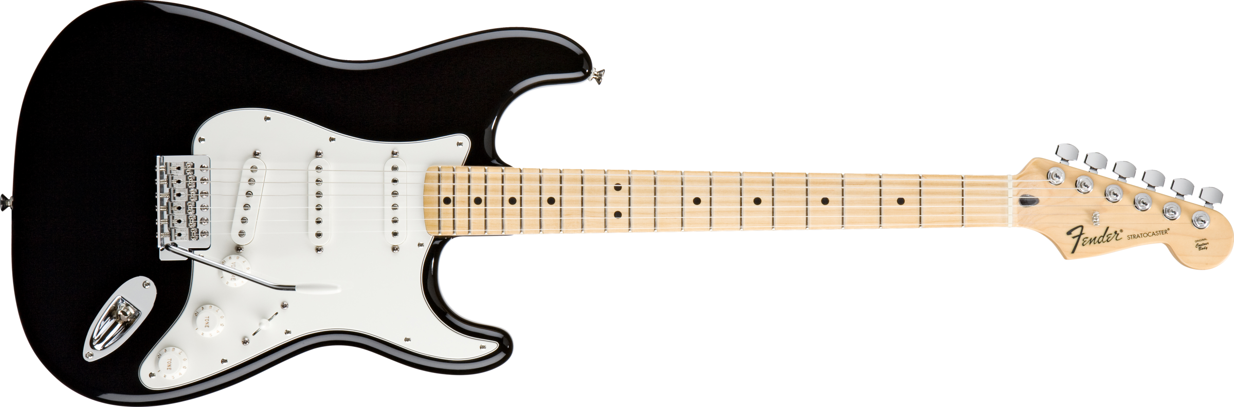 Greatest Type Of Guitar Ever Invented - Fender American Pro Strat Mn Black (2400x792), Png Download