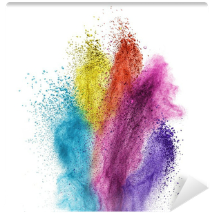 Color Powder Explosion Isolated On White Wall Mural - French Nerds Arched Powder Makeup Brush - Dome Shaped (400x400), Png Download