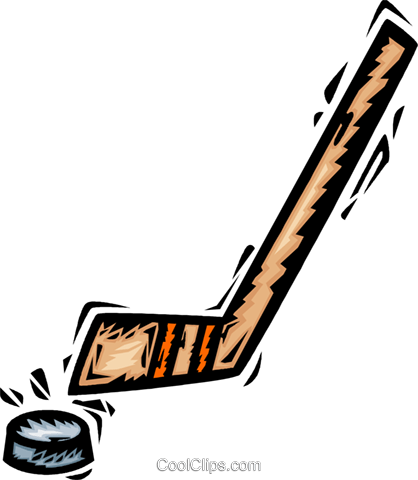 Hockey Stick And Puck Royalty Free Vector Clip Art - Hockey Stick And Puck Clipart (418x480), Png Download