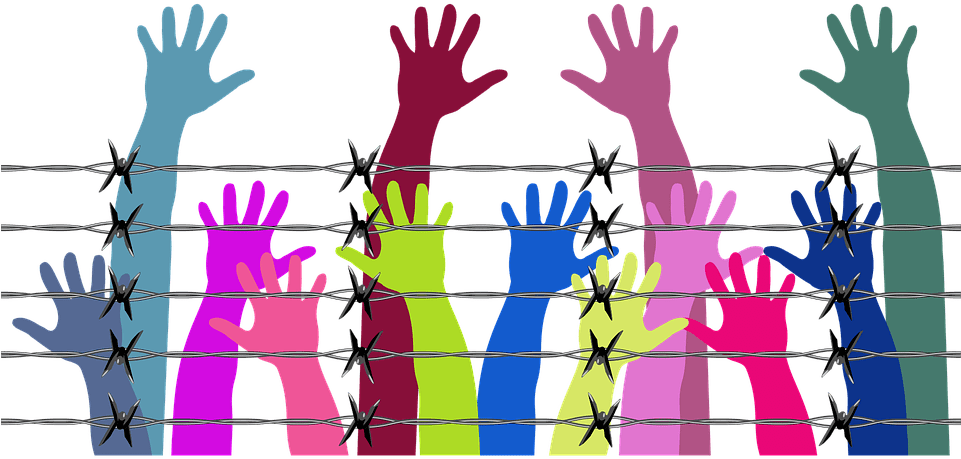 Colorful Hands Barbed Wire - Difference Between Fundamental Rights And Human Rights (960x480), Png Download