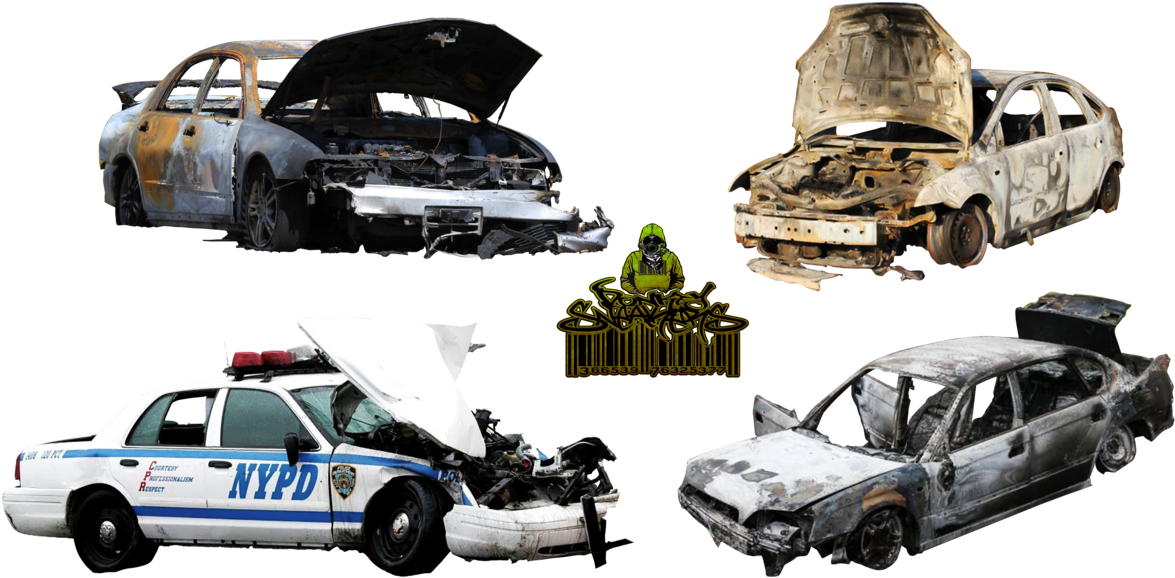 Police Car Png Clipart - Destroyed Police Car Png (1229x650), Png Download