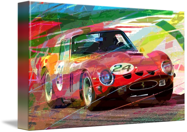 The Legendary Ferrari 250 Gto In Full On Racing Mode - Ferrari 250 Gto Vintage Racing (650x461), Png Download