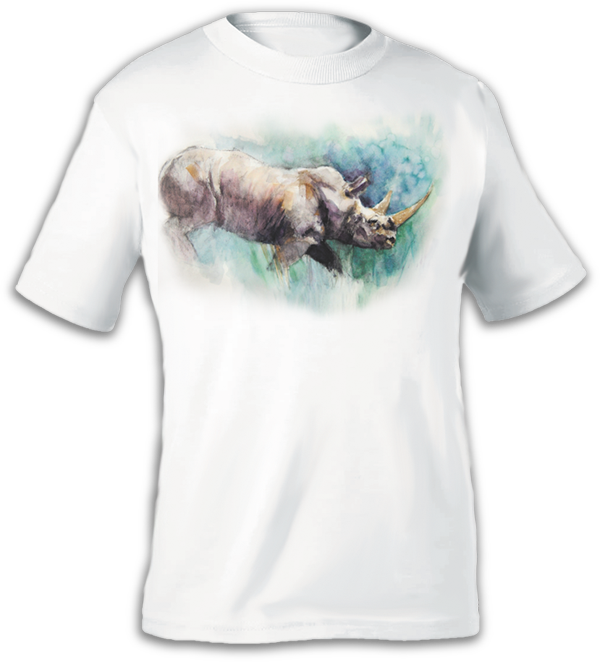 Watercolor - Rhinoceros (600x662), Png Download