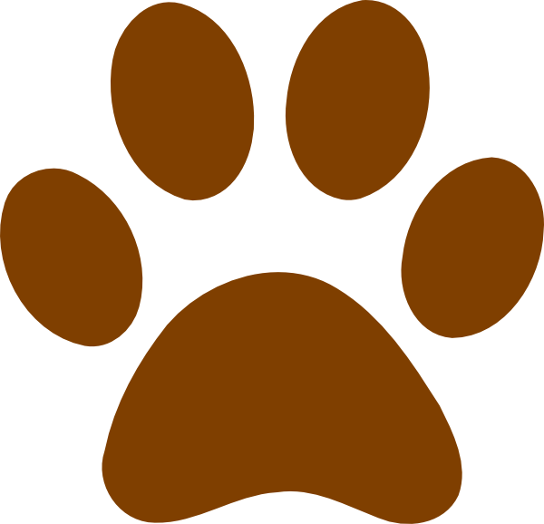 Grizzly Bear Paw Print Clipart Clipart Panda Free Clipart - Brown Paw Print Clipart (600x578), Png Download
