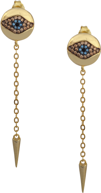 Protect Me Long Gold Earrings (800x1100), Png Download
