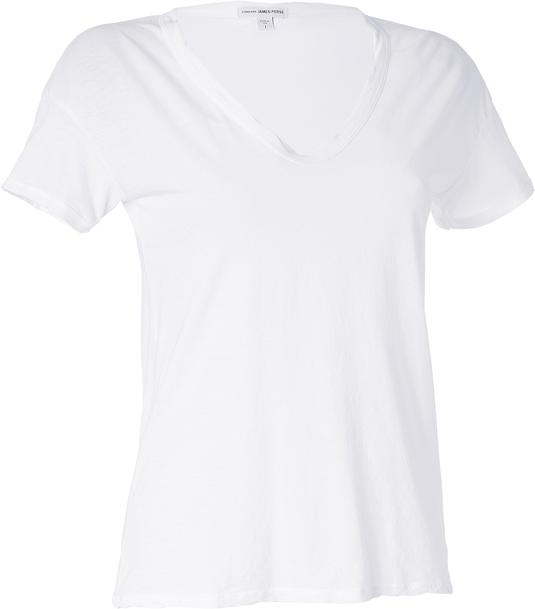 White V Neck T Shirt Template Png Download (1200x1290), Png Download