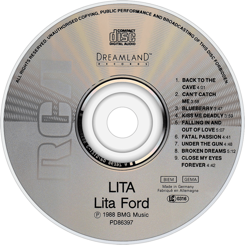 Lita Ford Lita Cd Disc Image (1000x1000), Png Download