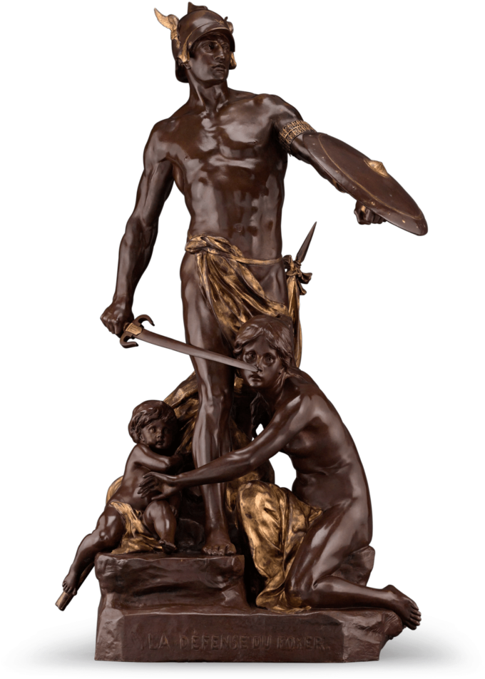 La Défense Du Foyer By Famed French Sculptor Émile-louis (819x1024), Png Download