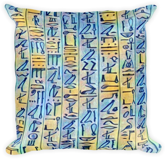 Egyptian Hieroglyphics Pillow (600x600), Png Download