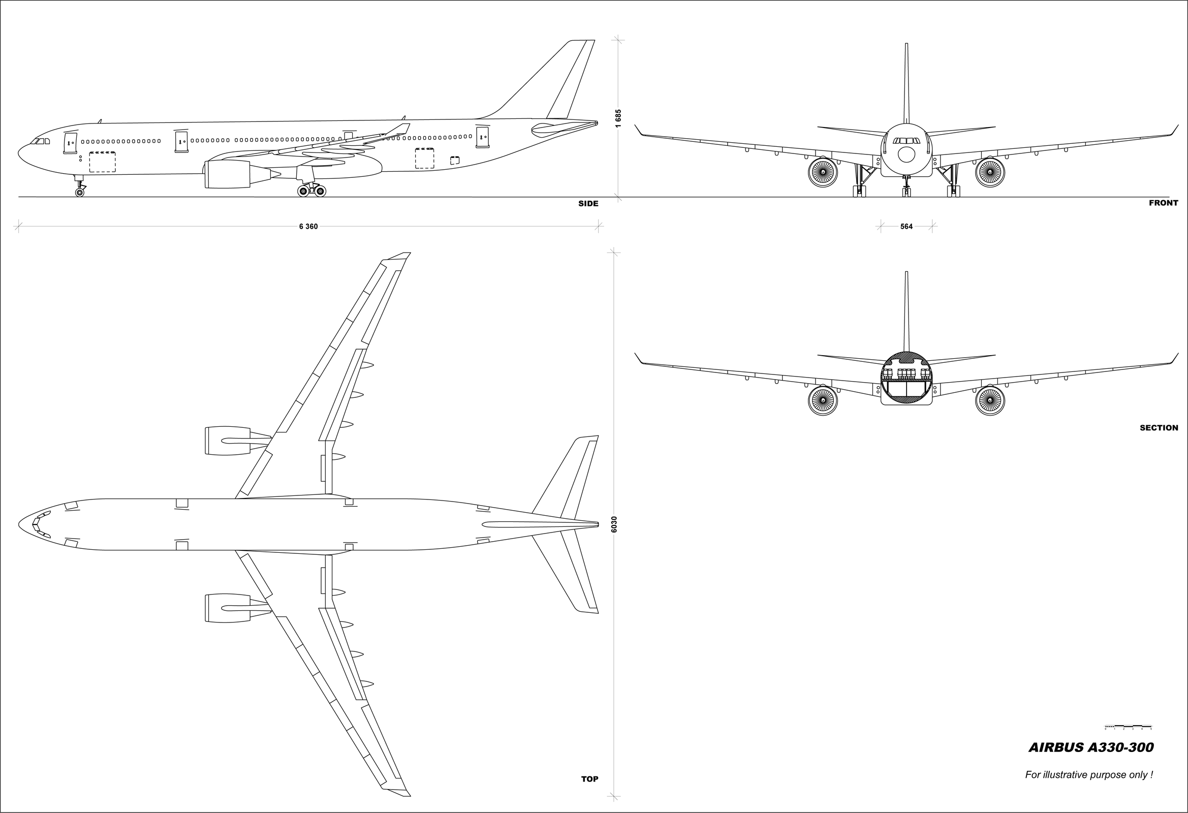File - A330-300v1 - 0 (2338x1600), Png Download