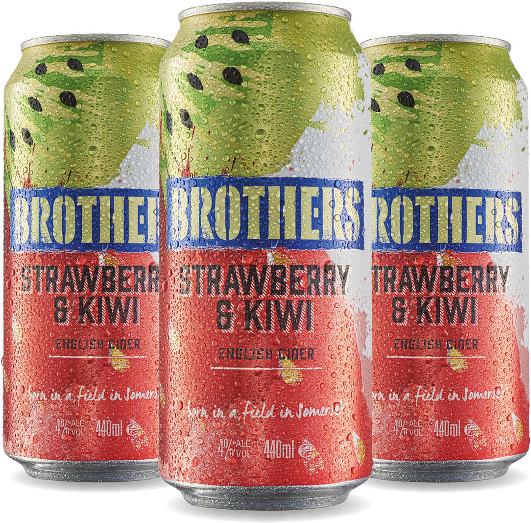 Brothers Strawberry Kiwi Cider 440ml Cans V=1542378102 (1200x1200), Png Download
