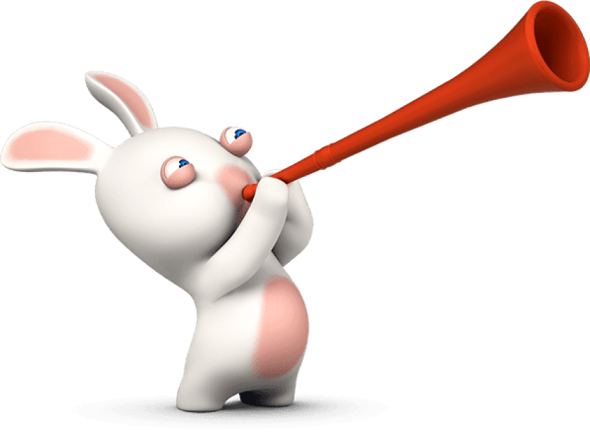 Free Png Download Rabbid Blowing A Horn Clipart Png (851x624), Png Download