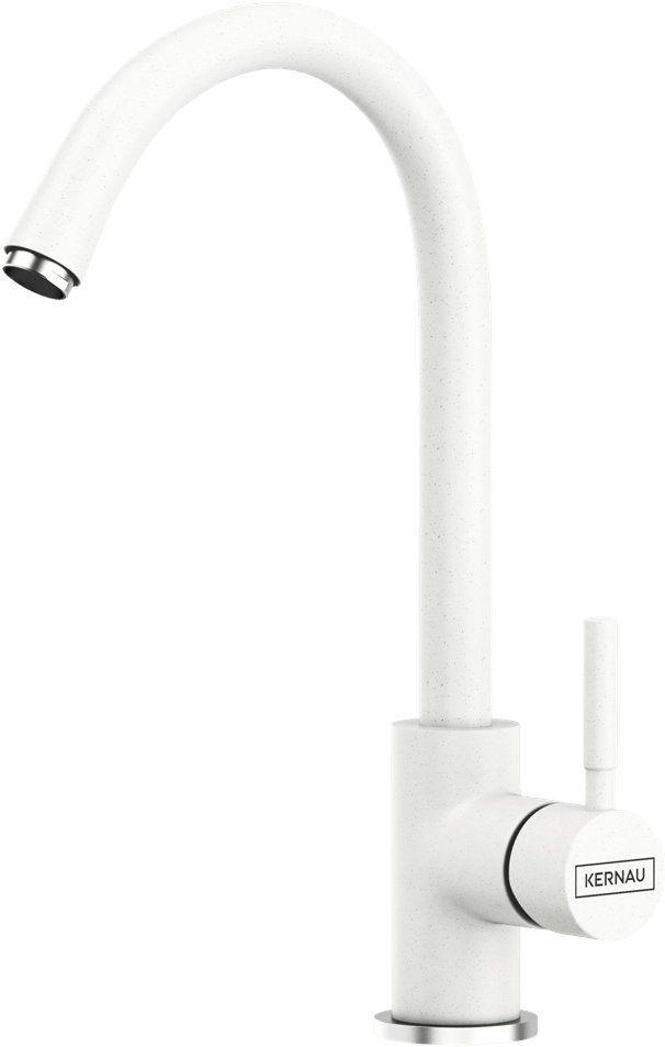 Granite Kitchen Tap Kwt 07 White/chrome (677x1024), Png Download
