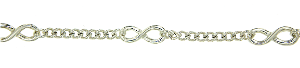 Sterling Silver Infinity Curb Bracelet (600x600), Png Download