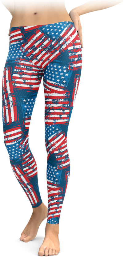 Distressed American Flag Leggings (740x895), Png Download