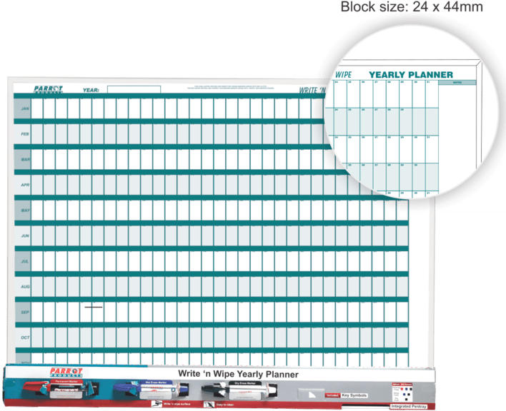Year Planner Write N Wipe 800x600mm (741x600), Png Download
