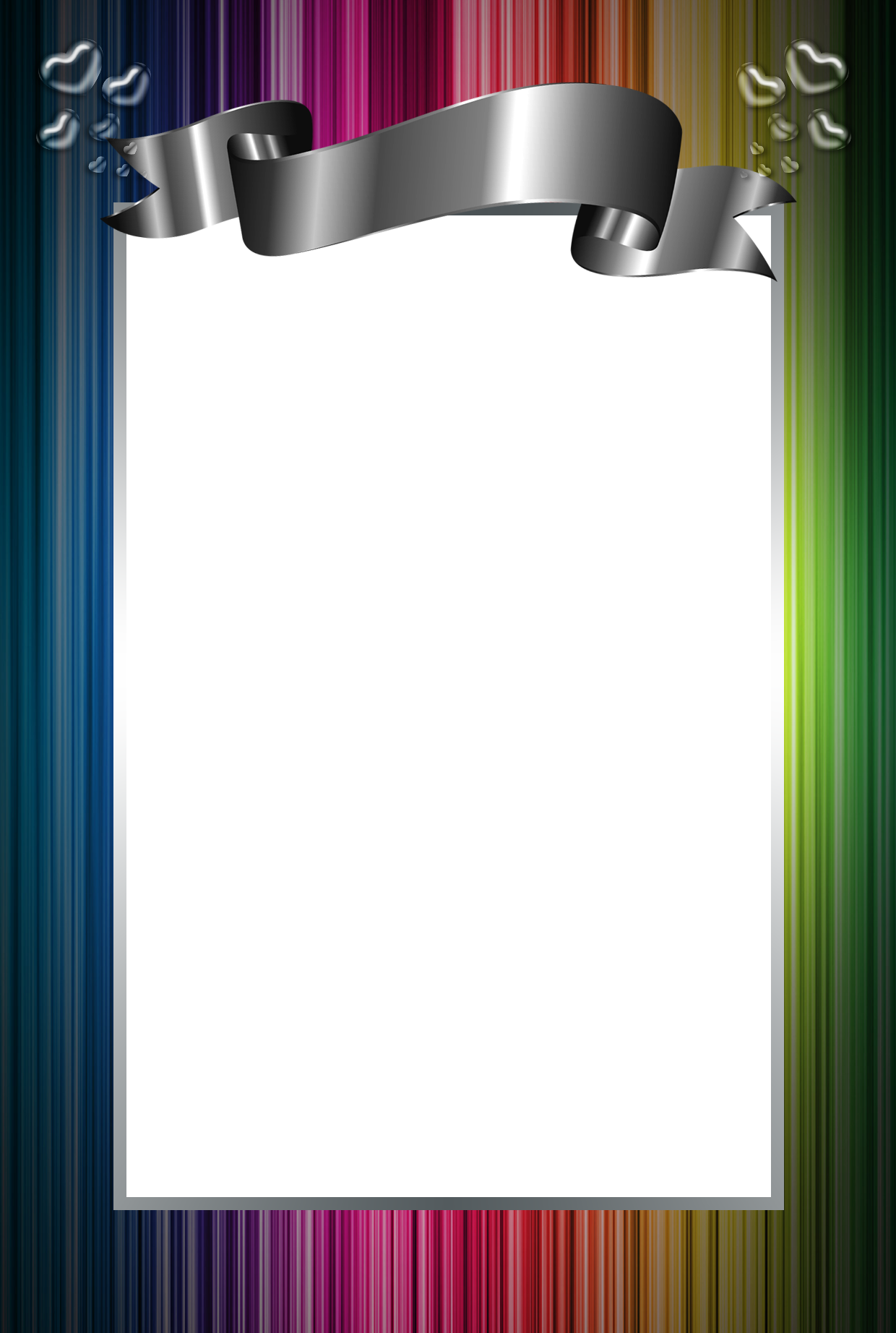 Rainbow Hearts Portrait (1240x1844), Png Download