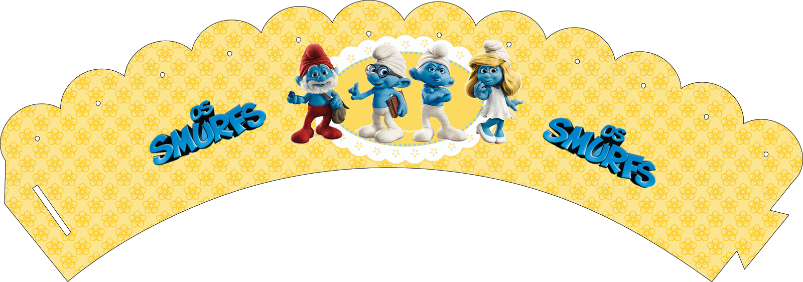 Etiqueta Smurf Menina (1600x562), Png Download
