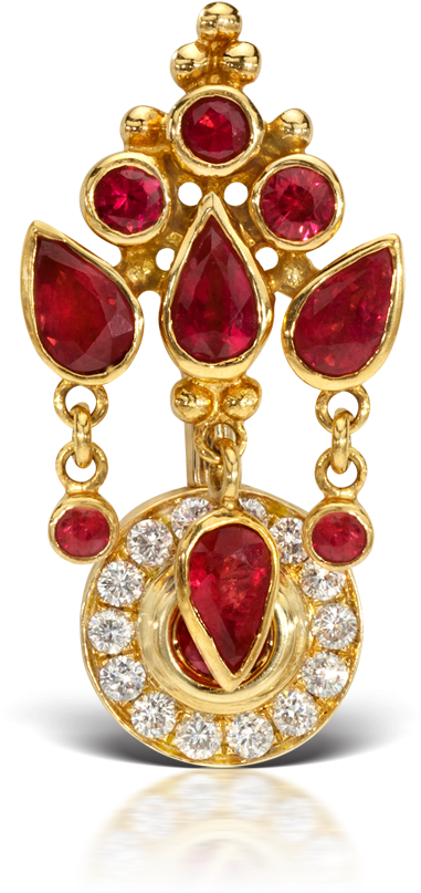 Venus By Maria Tash Ruby Mt Ultra Crown And Ice Pave (850x850), Png Download