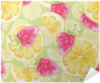Watercolor Seamless Pattern With Lemon Slice - Motif (400x400), Png Download