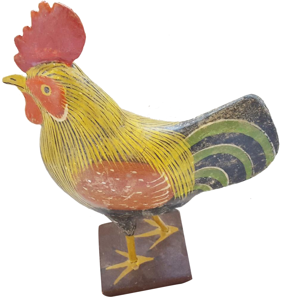 Vintage Folk Art Polychrome Painted Rooster From My - Art (1000x1000), Png Download