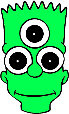 Bart / Third Eye Grunge Tumblr, Grunge Art, Space Grunge, - 3 Eyed Bart Simpson (412x582), Png Download