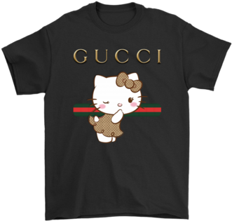Gucci Stripe Hello Kitty Stay Stylish Shirts Gildan - Gucci Hello Kitty Shirt (394x394), Png Download