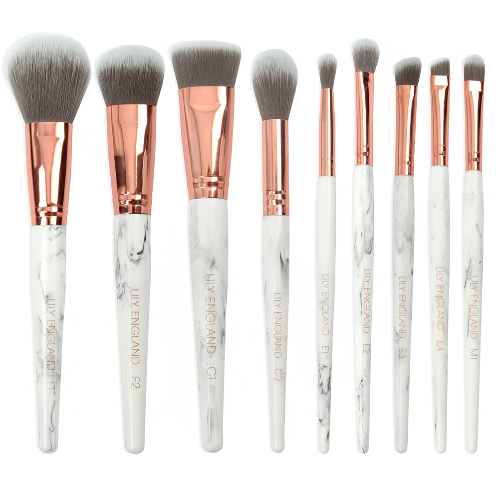 The Marble Luxe Makeup Brush Set And Brush Holder Pot - Rose Gold And Marble Makeup Brushes (1000x1000), Png Download