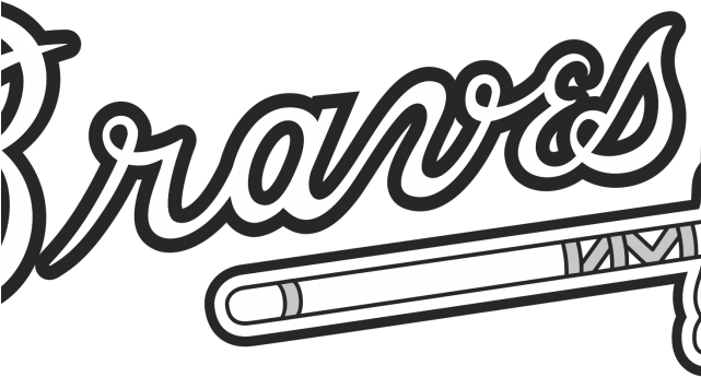 Atlanta Braves Logo Images - Navy And Red 20" Titanium Sports Necklace (640x480), Png Download