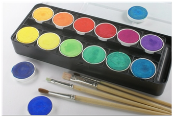 Farbkasten Mit Pinsel Poster • Pixers® • We Live To - Paintbrush (400x400), Png Download