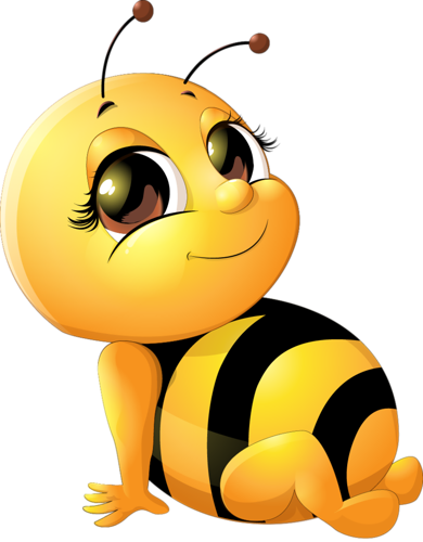 Bees Clipart Animated - Cute Bees (390x500), Png Download