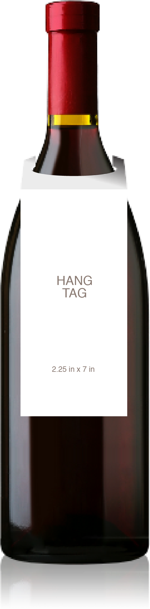 Burgundy Bottle With A Blank Hangtag From Crushtag - Door Knob Liquor Bottle Hanger Tag (711x2518), Png Download