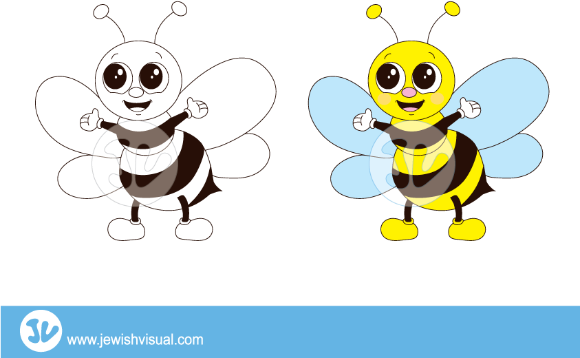 Bee-clipart - Drawing (842x595), Png Download