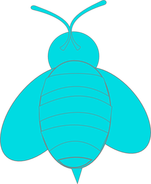 Blue Bee Svg Clip Arts 492 X 598 Px (492x598), Png Download