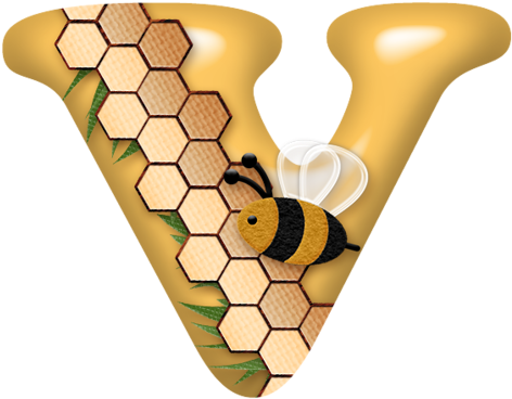 V - Bee (500x395), Png Download