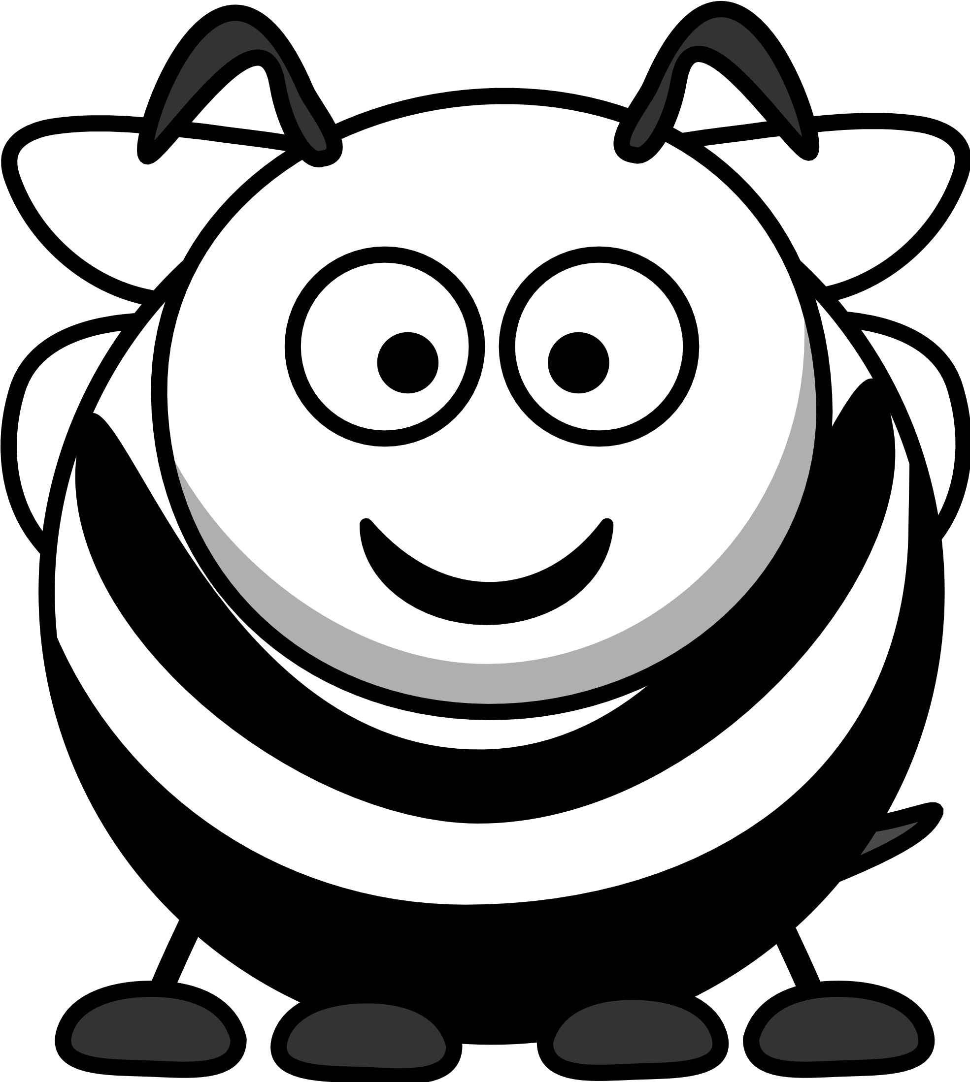 Bee Black And White Bee Clipart Black And White Free - Clip Art Round Animals (1979x2201), Png Download
