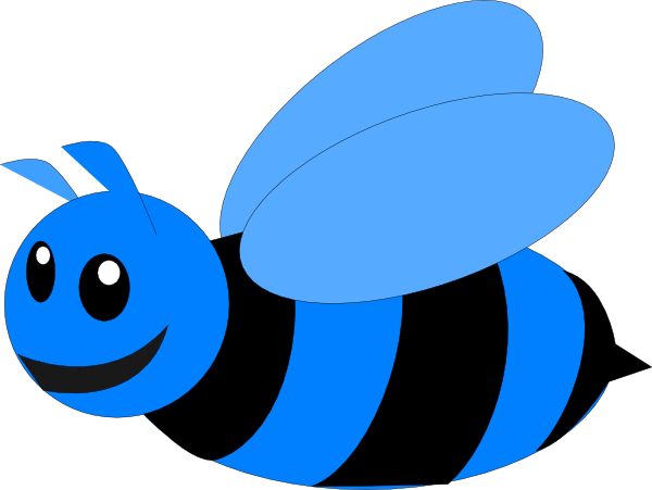 Blue Bee Svg Clip Arts 600 X 451 Px (600x451), Png Download