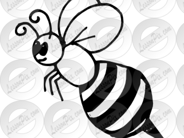 Bee Clipart Outline - Bee (640x480), Png Download