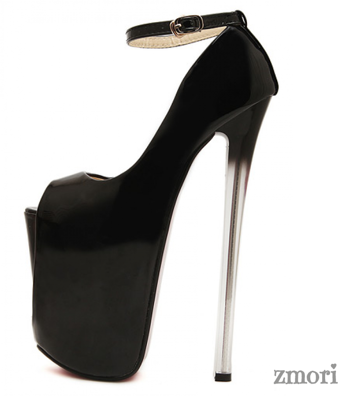 22cm Heel Height Peep Toe Stiletto Heel Pumps Party (800x800), Png Download