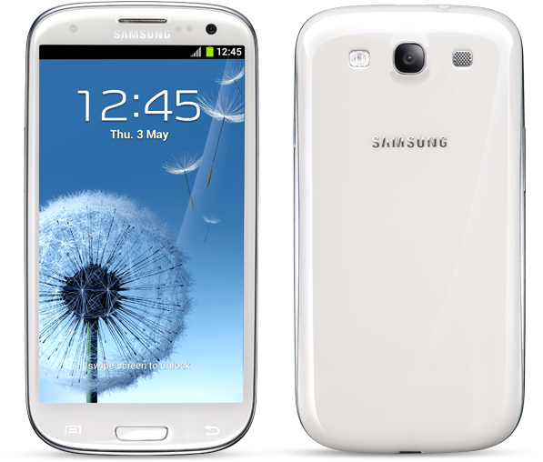 Samsung Galaxy S3 Png - White Samsung Galaxy S (960x575), Png Download
