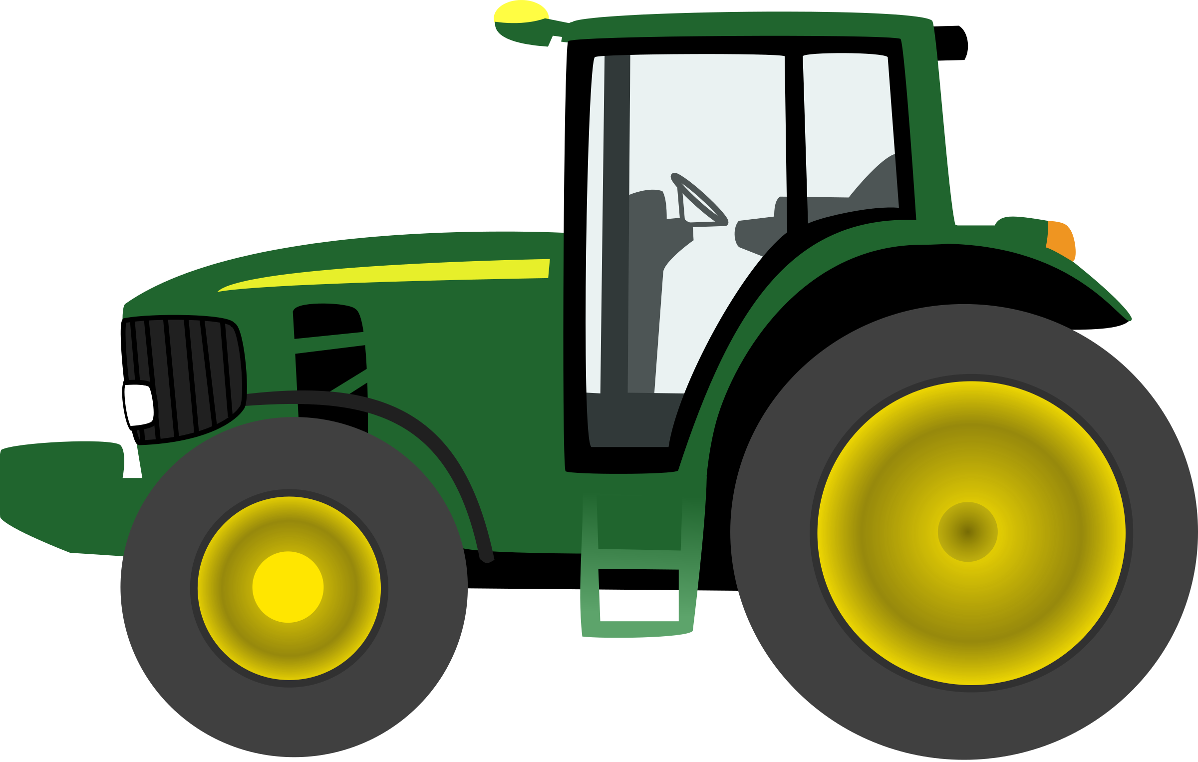 John Deere Green Tractor Clip - Tractor (2400x1526), Png Download