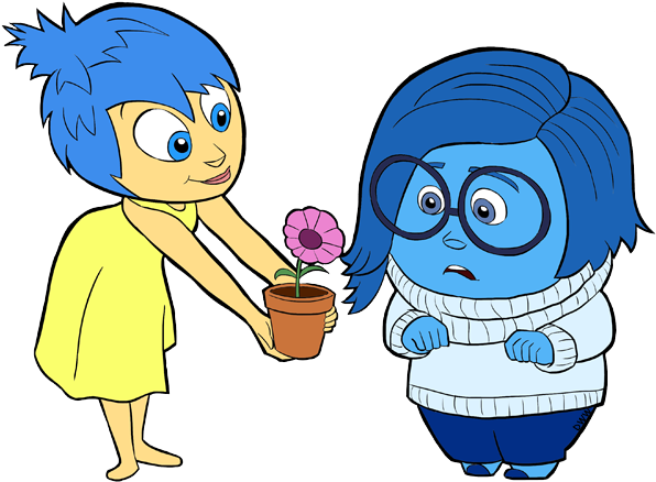 Joy And Sadness Clip Art (600x452), Png Download