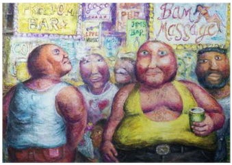 Group Of People Walking And Drinking Nightlife Red - Nightlife (400x400), Png Download