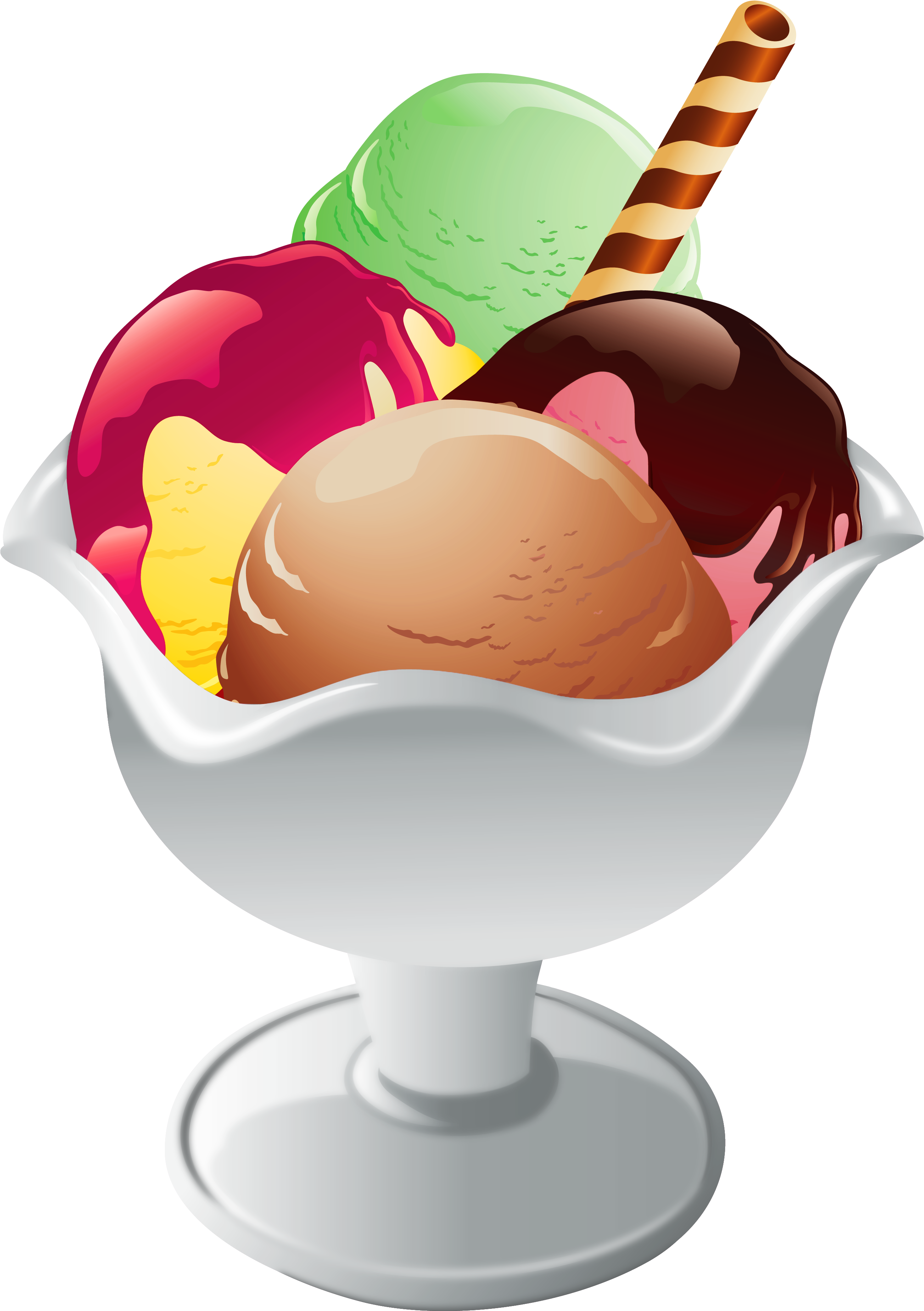Png Free Cake And Ice Cream Clipart - Ice Cream Sundae Clipart Png (2719x3914), Png Download