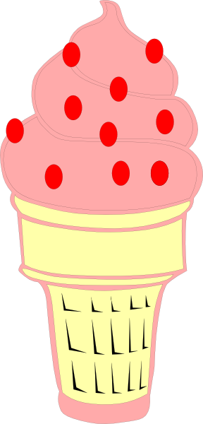 Digital Ice Cream Clip Art, Printable Ice Cream Party - Strawberry Ice Cream Clip Art (288x600), Png Download