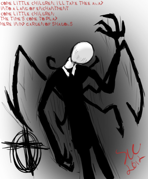 Slenderman - Illustration (474x575), Png Download