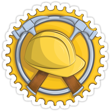 Construction Badge Sticker By Anmgoug On Redbubble - Federal Bbs Sprocket (375x360), Png Download