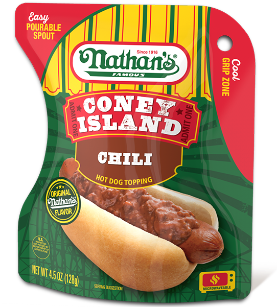 Coney Island Chili Hot Dog Topping - Nathan's Chili Sauce (549x600), Png Download