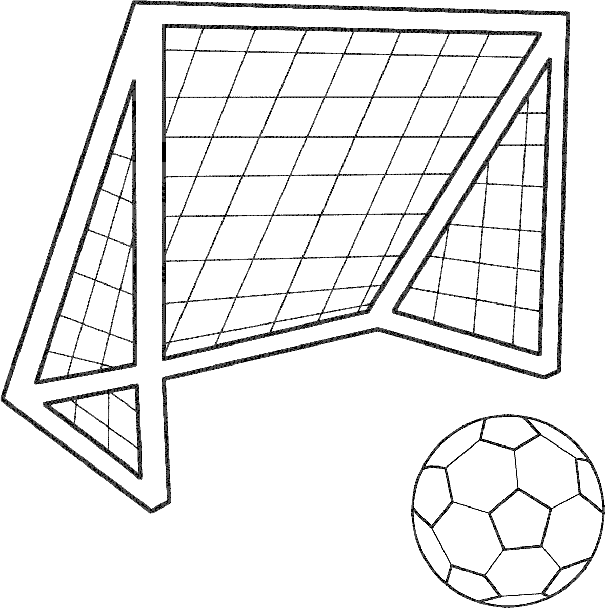 Football Goal Png - Soccer Goal Coloring Page (1180x1186), Png Download